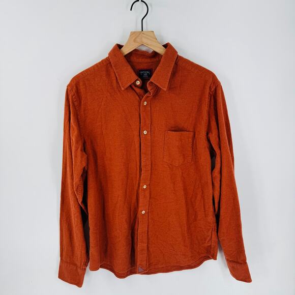 UNTUCKit Men’s Slim Fit Orange Brushed Flannel Button Down Shirt Large - Picture 8 of 8